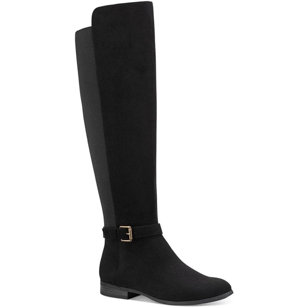 Black Knee-High Riding Boots - Classic Women's Tall Boot - Picture 1 of 12